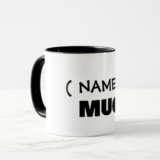 Jouw tekst hier, aanpasbare mok (Voorkant links)