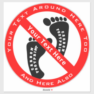 Jouw tekst Hier geen CO2-VOETAFDRUK Sticker