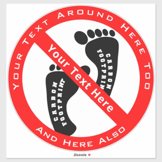 Jouw tekst Hier geen CO2-VOETAFDRUK Sticker (Vel)