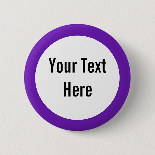 Jouw tekst Hier Paarse grens Custom Button (Voorkant)