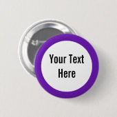 Jouw tekst Hier Paarse grens Custom Button (Voorkant /achterkant)