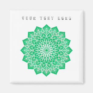 Jouw tekst Hier Tekst Afbeelding Groene Kunst Home Magneet