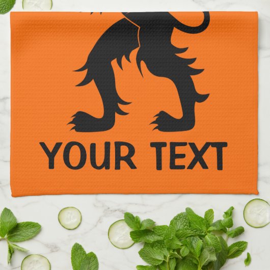 jouw tekst - Holland Lion Theedoek (Gevouwen)