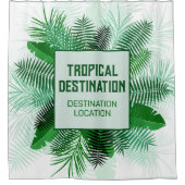 Jouw tekst in een Palm Leaf Lijst Douchegordijn (Voorkant)