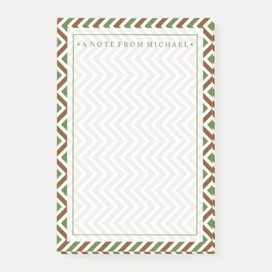 Jouw tekst | Khaki Chevron Post-it® Notes (Voorkant)