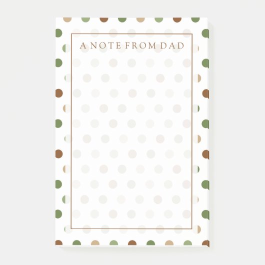 Jouw tekst | Khaki Polka Dots Post-it® Notes (Voorkant)