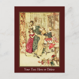 Jouw tekst/Kleur Arthur Rackham Vintage Kerstmis Briefkaart