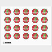 Jouw tekst/Kleur Zuidwest Cactus Kerstverlichting Vierkante Sticker (Vel)
