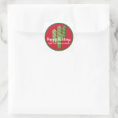 Jouw tekst/Kleur Zuidwest Cactus Kerstverlichting Vierkante Sticker (Tas)