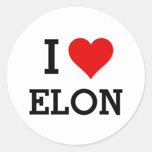 Jouw tekst-/kleurenklassiek I-liefde voor elonrood Ronde Sticker