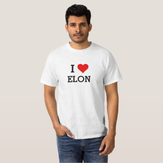 Jouw tekst-/kleurenklassiek I-liefde voor elonrood T-shirt
