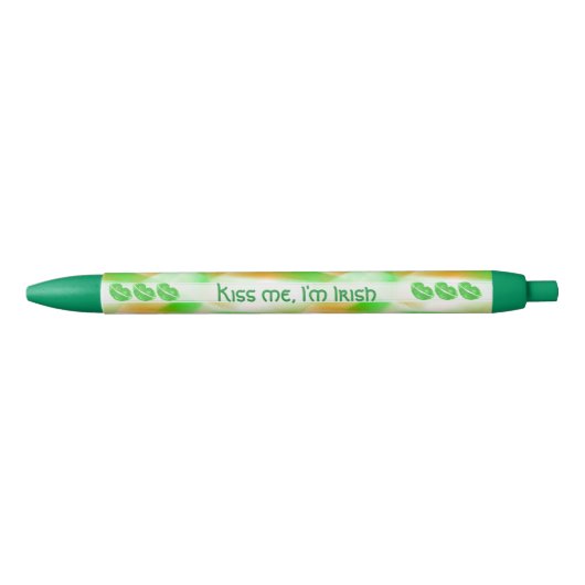 Jouw tekst: "Kus me I'm Irish" Abstract Pattern Zwarte Inkt Pen (Voorkant)