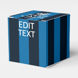Jouw tekst op "Keep Calm Blue Stripes" Bedankdoosjes