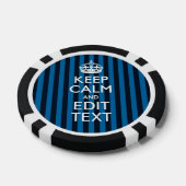 Jouw tekst op "Keep Calm Blue Stripes" Poker Chips (Enkel)