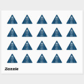 Jouw tekst op 'Keep Calm Blue Stripes'-stijl Driehoek Sticker (Vel)