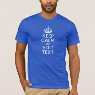 Jouw tekst op "Keep Calm Blue Stripes" T-shirt
