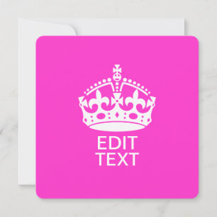 Jouw tekst op "Keep Calm Crown Hot Pink"