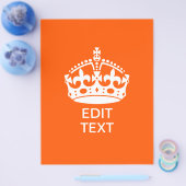 Jouw tekst op "Keep Calm Crown Oranje" Flyer (Enkel)