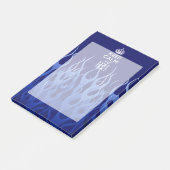 Jouw tekst op "Keep Calm on Blue Racing Flames" Post-it® Notes (Schuin)