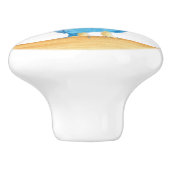 Jouw tekst op Schattigee Blue Owl Knobs Keramische Knop (Zijkant)