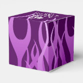 Jouw tekst over "Keep Calm" op Paarse racegevechte Bedankdoosjes (Achterkant)