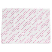 Jouw tekst Patroon All Over Print Roze/Wit Groot Cadeauzakje (Voorkant)