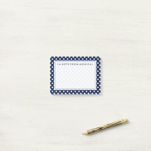 Jouw tekst | Polka Dot Pattern Post-it® Notes (Op bureau)