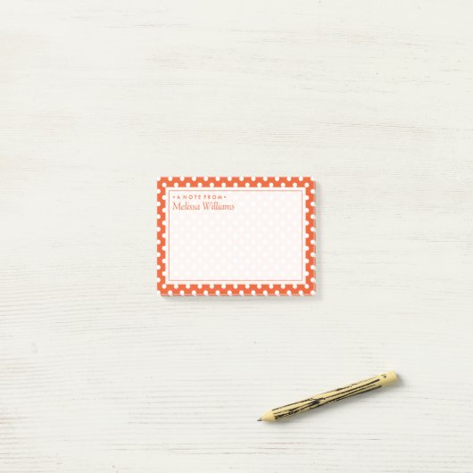 Jouw tekst | Polka Dot Pattern Post-it® Notes (Op bureau)