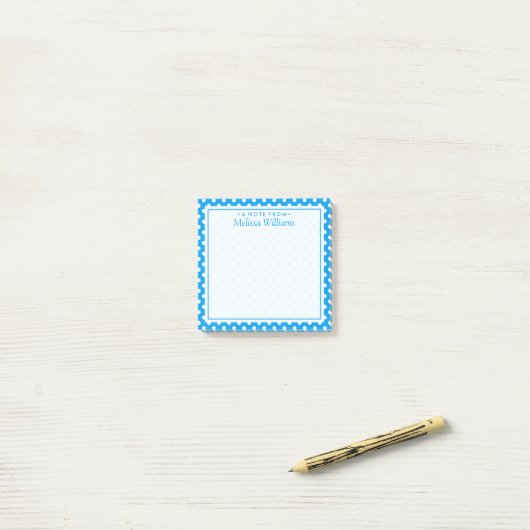 Jouw tekst | Polka Dot Pattern Post-it® Notes (Op bureau)