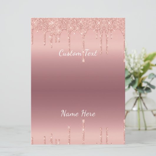 Jouw tekst Roos Gold Blush Glitter Sparkle Drivers Programma (Staand voorkant)