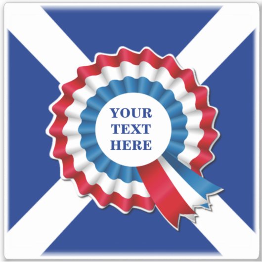 Jouw tekst Rosette Contour Sticker (Voorkant)