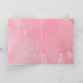 JOUW TEKST Roze Waterverf Hart Kaart (Binnen)