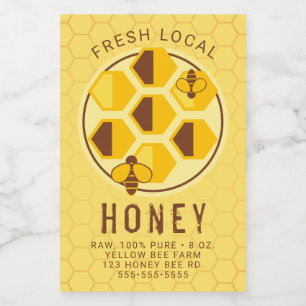 Jouw tekst toevoegen   Honeycomb Jar Label Voedselcontainer Etiket