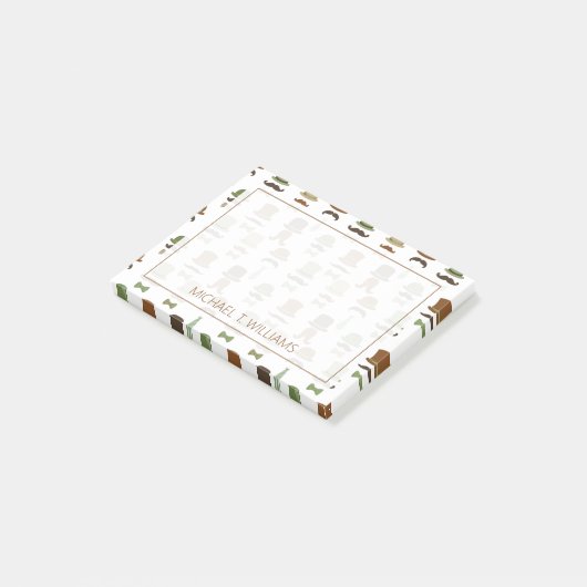 Jouw tekst | Top Hat Mustache Post-it® Notes (Schuin)