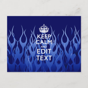 Jouw tekst voor "Keep Calm on Blue Racing Flames" Briefkaart