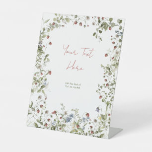 Jouw tekst Wildflower Waterverf Baby shower Reclamebord Met Voetstuk