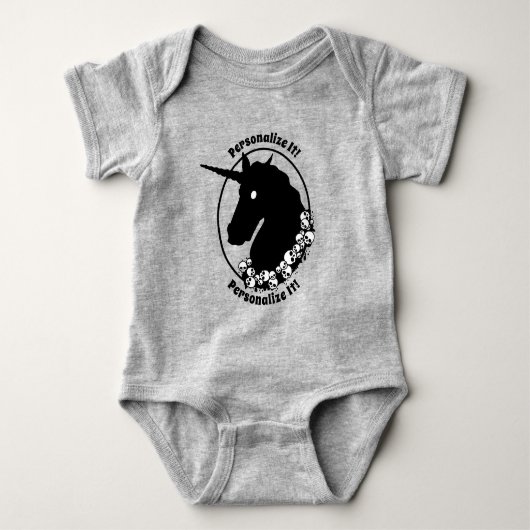 JOUW TEKST Zombie Unicorn Romper (Voorkant)