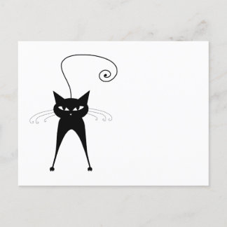 Jouw tekst - zwart kattenpersonage Pose 5 Briefkaart
