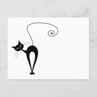 Jouw tekst - zwart kattenpersonage Pose 8 Poster Briefkaart