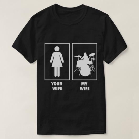 Jouw vrouw, mijn vrouw - Drummer Essential T-Shirt (Design voorkant)