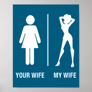 Jouw vrouw mijn vrouw trofee echtgenoot voor man D Poster
