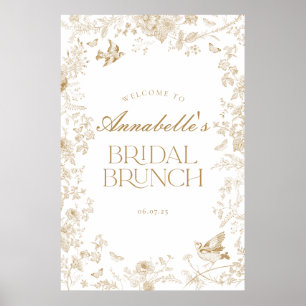 Jouy Jouy Floral Bridal Brunch Affiche de bienvenu