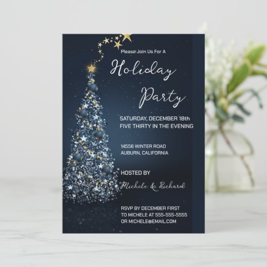 Jovely Christmas Tree Fête Invitation (Debout devant)