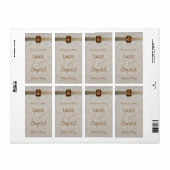 Jovely Lace & Burlap Chic Mariage Étiquette de vin (Feuille entière)