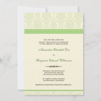 Jovely Mariage damassé Invitation (chaux/crème)