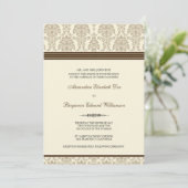 Jovely Mariage damassé Invitation (chocolat/crème) (Debout devant)