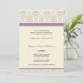 Jovely Mariage damassé Invitation (lilas/crème) (Debout devant)