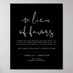 JOVI Black Edgy in Lieu of Favors Wedding Poster