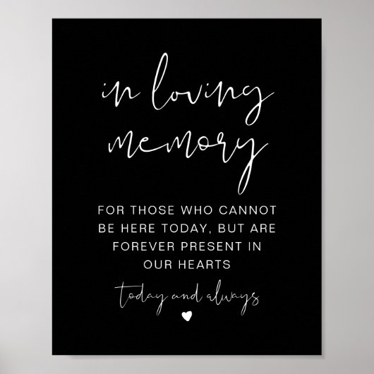 JOVI Black Edgy in Loving Memory Sign Poster (Voorkant)