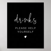 JOVI Black Edgy Modern Drinks Bar Poster (Devant)